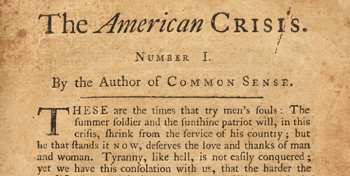 The crisis number 1 thomas paine