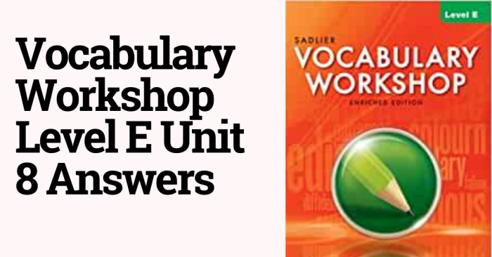 Vocabulary workshop level e unit 8