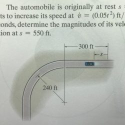 The automobile is originally at rest at s 0