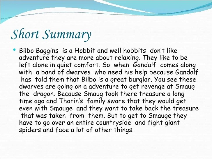 Chapter hobbit summary summaries slideserve ppt powerpoint presentation