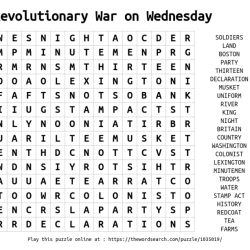 French and indian war word search answer key