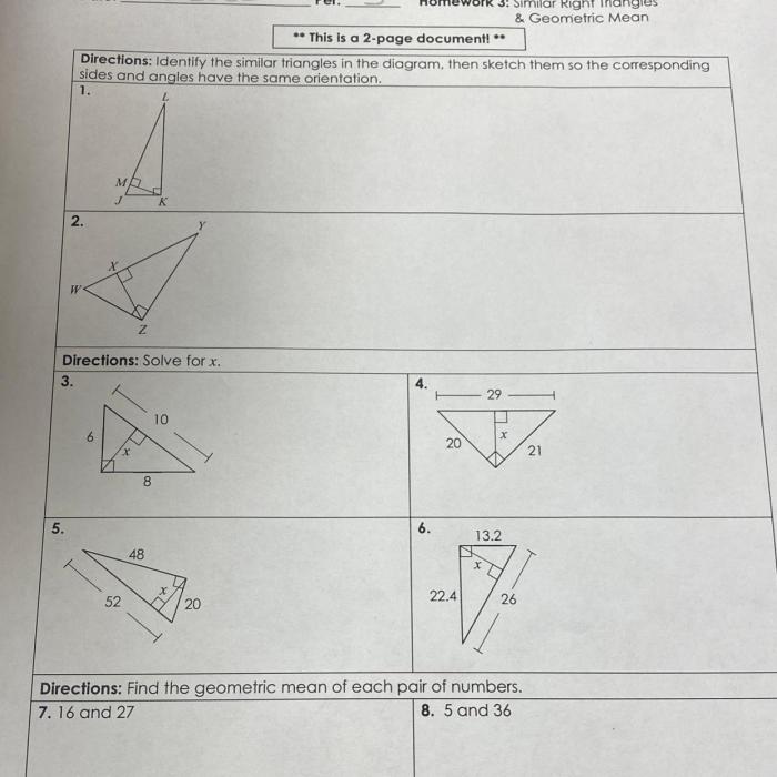 Unit 6 similar triangles homework 5 answer key