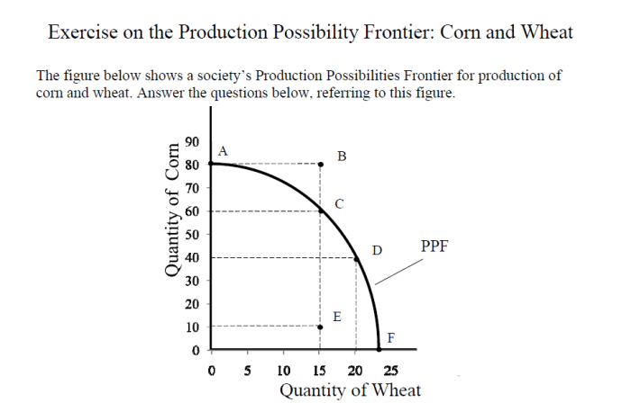 Production possibilities curve practice problems worksheet answers