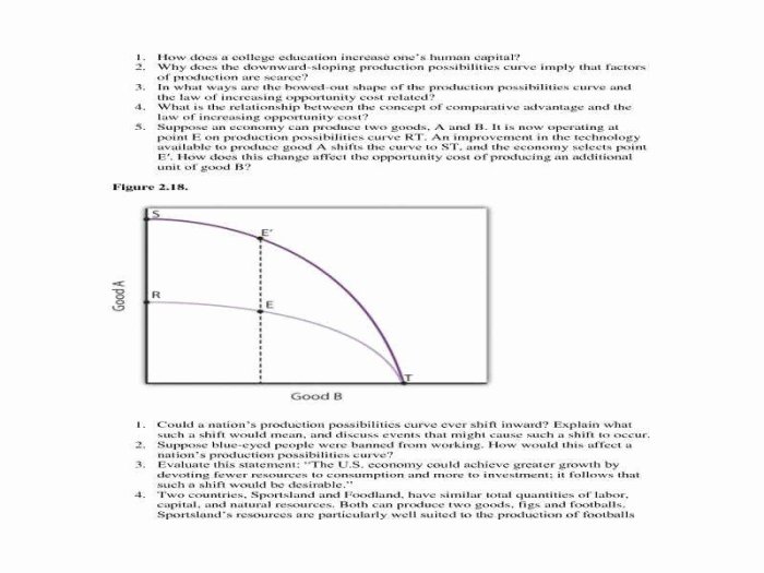 Production possibilities curve practice problems worksheet answers